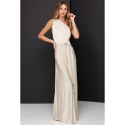 Damen Ärmelloses V-Ausschnitt Fließendes Anlasskleid – Elegante Party Mode – silber