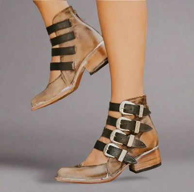 Zinnia | Vintage Lederschuhe mit Schnalle