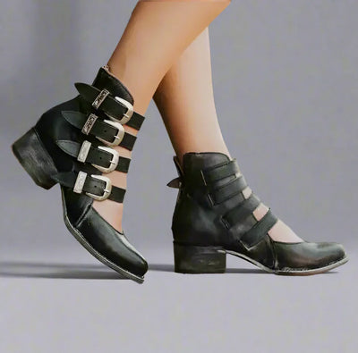 Zinnia | Vintage Lederschuhe mit Schnalle