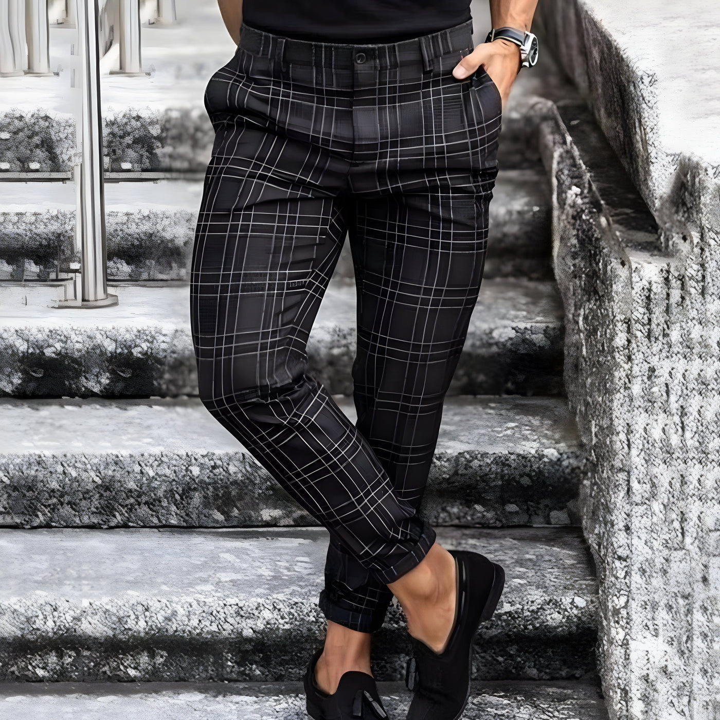 Kian | Stilvolle Karierte Herren Chino