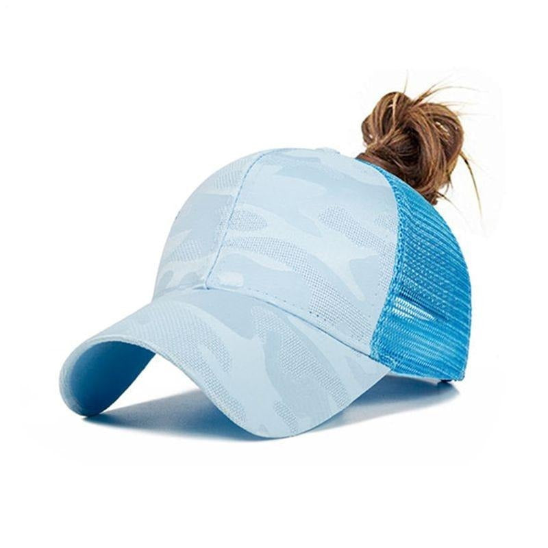 Trendige Damen Baseballcap mit Zopfloch & Klettverschluss – Leona (1+1 GRATIS Aktion)