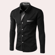 Herren Business Hemd Mit Kentkragen – Schwarz