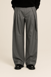 Herren Weite Stoffhose im Pantalon Stil – Grau