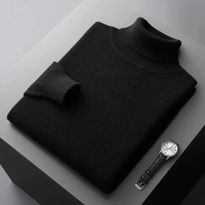 Herren-Rollkragenpullover – Elegantes Design, normale Passform, lange Ärmel