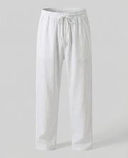 Herren lässige Leinen-Loungehose im Zen-Stil – Weiß