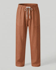Herren lässige Leinen-Loungehose im Zen-Stil – Orange