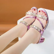 Elinora - verzierte orthopädische Sandalen – Lila