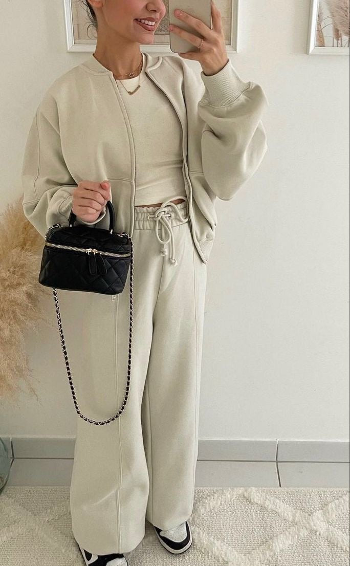 Zweiteiliges Sweat-Set | Reißverschlussjacke | Lässiger Stil