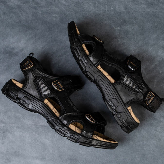 Strapazierfähige Outdoor-Ledersandalen für Herren