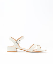 Abrielle - elegante Sandaletten mit niedrigem Absatz – Weiß