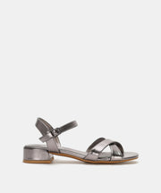 Abrielle - elegante Sandaletten mit niedrigem Absatz – Silber