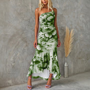 Tiffany - Blumen-Midikleid – Grün