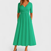 Piper - Midikleid mit kurzen Ärmeln – Grün