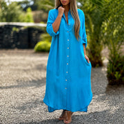 Sharon - Bequemes Weites Kleid – Blau