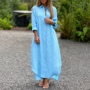 Sharon - Bequemes Weites Kleid – Hellblau