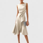 Stella - Stilvolles ärmelloses Midikleid – Weiß