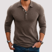 Jack - Bequemes Langarm-Poloshirt – Braun
