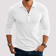 Jack - Bequemes Langarm-Poloshirt – Weiß
