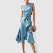 Stella - Stilvolles ärmelloses Midikleid – Blau
