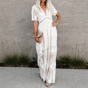 Alison - Schickes Maxikleid aus Chiffon – Weiß