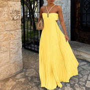 Inaya - Elegantes Maxi-Sling-Kleid – Gelb