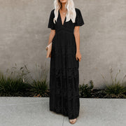 Alison - Schickes Maxikleid aus Chiffon – Schwarz