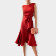 Stella - Stilvolles ärmelloses Midikleid – Rot