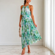 Emaan - Elegantes Maxi-Kleid mit Blumenmuster – Grün