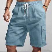 Cyrus - Bequeme Cargo-Shorts – Blau