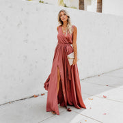 Kareem - Legeres Maxikleid mit Taillengürtel – Rosa