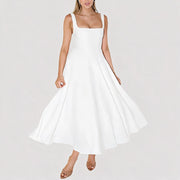 Blair - Einfaches Midikleid – Weiß