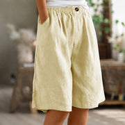 Eileen - Locker geschnittene Shorts – Gelb