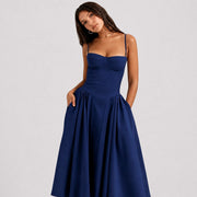 Hadley - Elegantes Camisole-Kleid – Blau