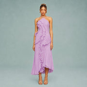 Roxan - Einfaches Ein-Schulter-Maxikleid – Weiß