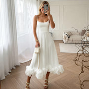 Cecily - Elegantes Midikleid – Weiß