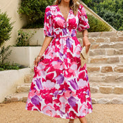 Doherty - Lockeres Blumiges Midikleid – Rosa