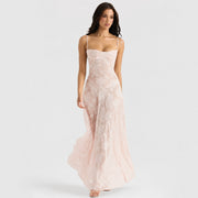 Jazmine - Elegantes, figurbetontes Maxikleid – Pink