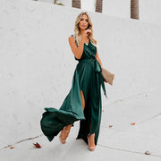 Kareem - Legeres Maxikleid mit Taillengürtel – Grün