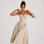 Hadley - Elegantes Camisole-Kleid – Beige