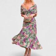 Bernice - Stilvolles Gerafftes Maxikleid – Rosa