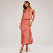 Lillie - Schickes Kleid mit Neckholder-Ausschnitt – Pink