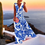 Kaylee - Elegantes ärmelloses Maxikleid – Blau