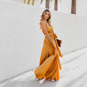 Kareem - Legeres Maxikleid mit Taillengürtel – Gelb