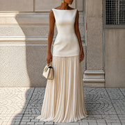 Alice - Stilvolles ärmelloses schlankes Maxikleid – Beige
