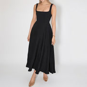 Blair - Einfaches Midikleid – Schwarz