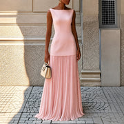 Alice - Stilvolles ärmelloses schlankes Maxikleid – Rosa