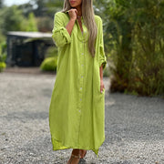 Sharon - Bequemes Weites Kleid – Hellgrün