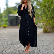 Sharon - Bequemes Weites Kleid – Schwarz