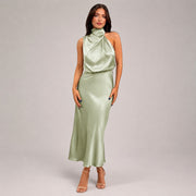 Lillie - Schickes Kleid mit Neckholder-Ausschnitt – Hellgrün