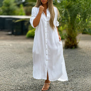 Sharon - Bequemes Weites Kleid – Weiß